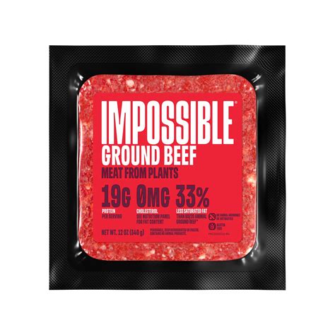Impossible Foods Ground Beef Made from Plants 12 oz Frozen Plant-Based ...