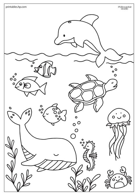 Free Coloring Pages For Kids Sea Animals [2025]