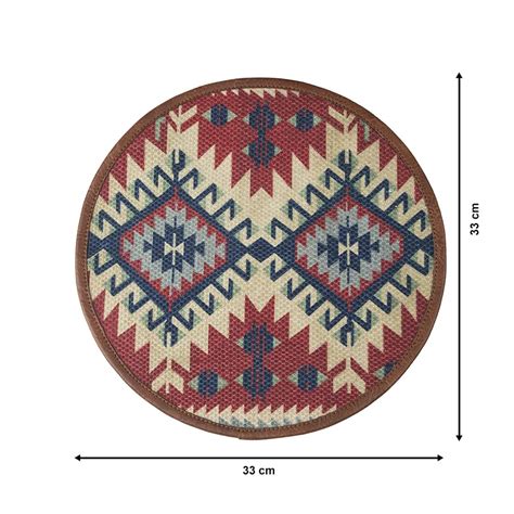 Mona B - Set of 2 Printed Placemats, 13 INCH Round, Best for Bed-Side