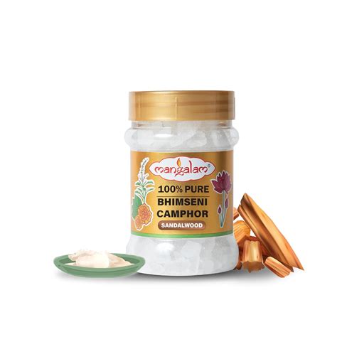 MANGALAM Bhimseni (Sandalwood) Camphor 100g Jar - Pack of 1 | 100% Pure ...