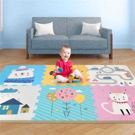 Amazon.com : Play Mat, Foldable Baby Crawling Mat Non-Toxic Kids Puzzle ...