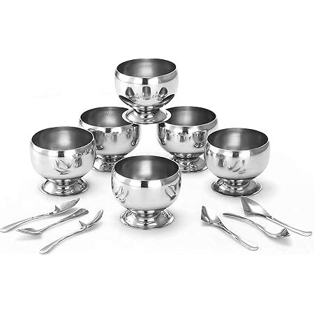Buy FnS Delight Stainless Steel Pudding Set for Serving Ice Cream ...