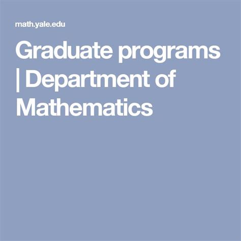 Image result for Graduate Math Programs