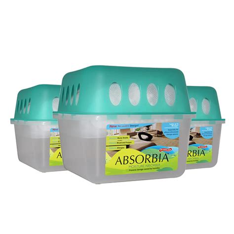 Absorbia Moisture Absorber|Absorbia Reusable Box w/Refill-Pack of 3