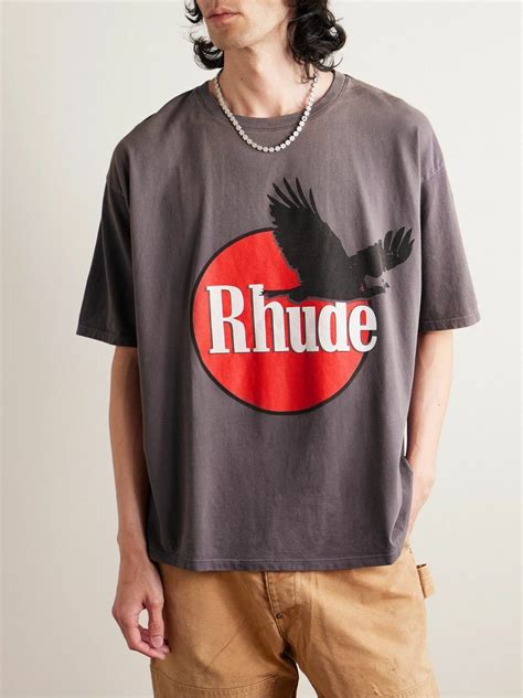 Rhude - Logo-Print Cotton-Jersey T-Shirt - Gray Rhude