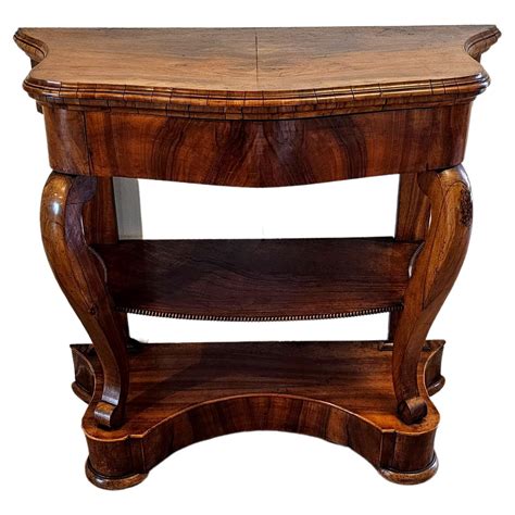 Art Deco Period Burl Walnut Demi Lune Console Table, France C.1930 at ...