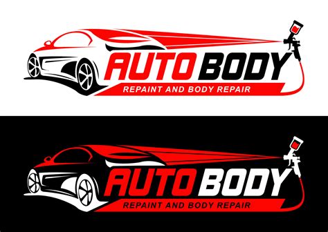 auto body shop logo template repair, repaint restoration. with simple modern style isolated on ...
