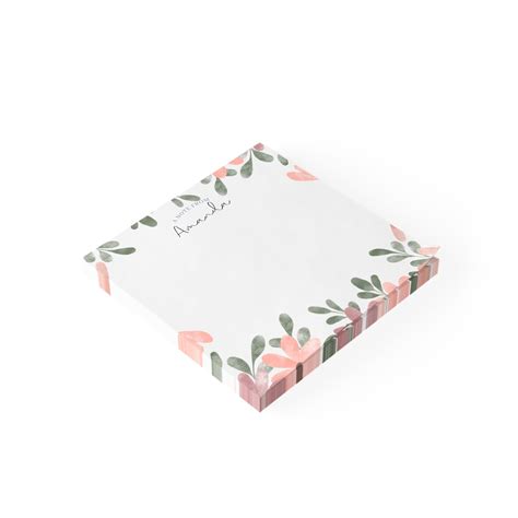 Custom Elegant Post-it® 3x3 Personalized Sticky Notes Modern Floral ...