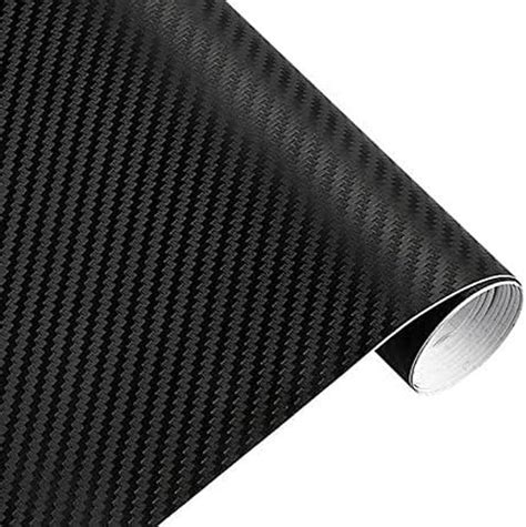 CVANU 12"x60" 3D Black Carbon Fiber Vinyl Car Wrap Sheet Roll Film ...