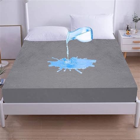 Buy GADDA CO Cotton King Size Waterproof Bed Protector (Grey, 72 x 75 ...