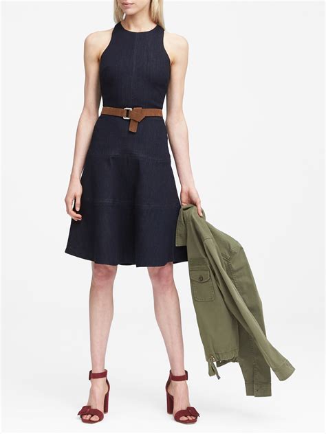 Mavi Fit-and-Flare Denim Elbise 309792865 | GAP