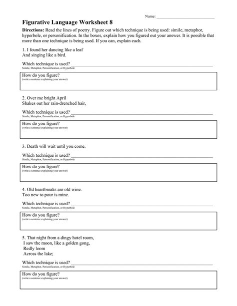 Figurative Language Worksheet 5 — db-excel.com