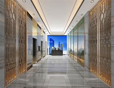 H10-0527新古典新中式电梯厅过道金属屏风花格3d模型下载-【集简空间】「每日更新」