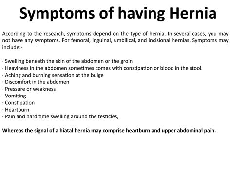 Incisional Hernia Symptoms And Signs
