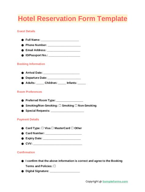 Hotel reservation : Examples for small hotels Doc Template | pdfFiller