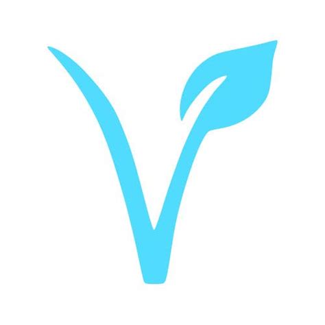 RDW V Vegan Logo Sticker - Decal - Die Cut - v Leaf - Light Blue 4.71 ...