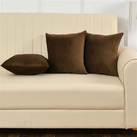 Buy Yellow Weaves Soft Velvet Fabric Cushion Cover 24 X 24 Inches, Set ...