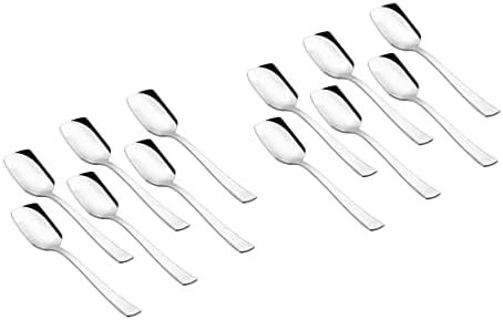 Buy SHAPES Arctic Gleen Steel Silver Ice Cream Spoon Set of 12 Pieces ...