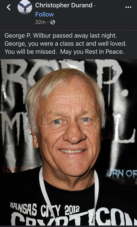 Chris Durand (‘The Shape’ in H20) reporting that George P. Wilbur (‘The ...