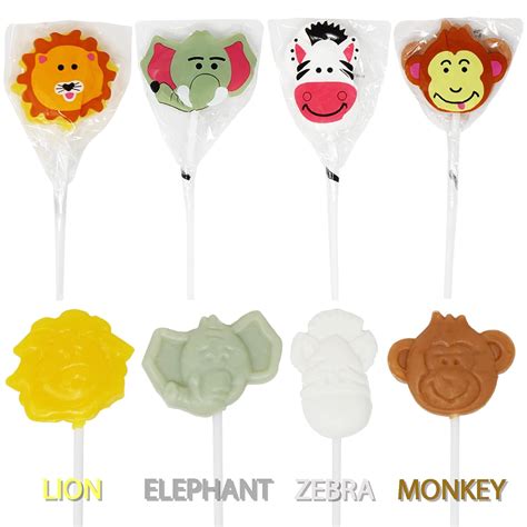 Buy Zoo Animal Party Lollipops , Jungle Safari, Lions, Monkeys ...