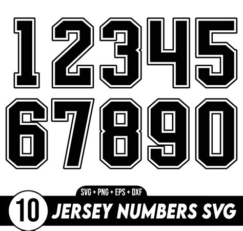 Jersey Numbers Svg Bundle, Sport Numbers SVG Bundle, Jersey Number ...