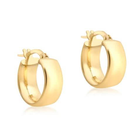 9ct Gold Chunky Huggie Hoop Earrings By Hurleyburley
