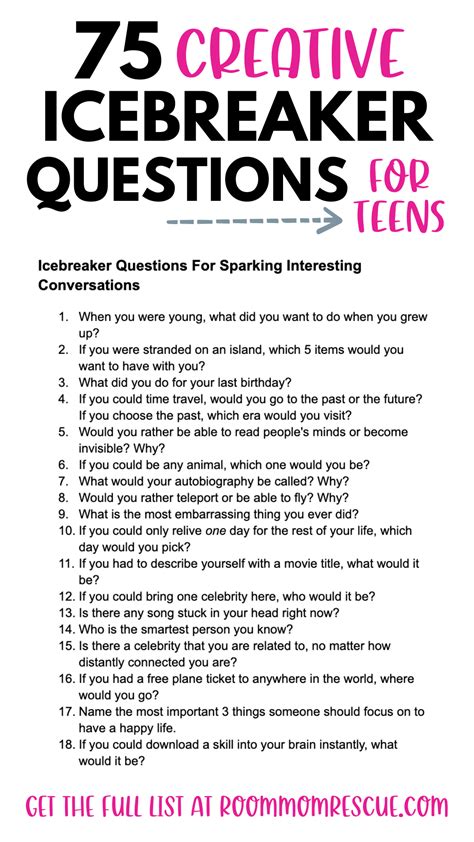 100 fun icebreaker questions for kids – Artofit