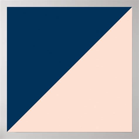 elegant modern pastel peach navy blue color block poster | Zazzle ...