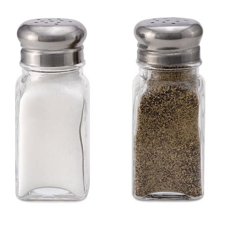 Buy Glass Salt and Pepper Shaker with Stainless Steel top (2-Ounce ...