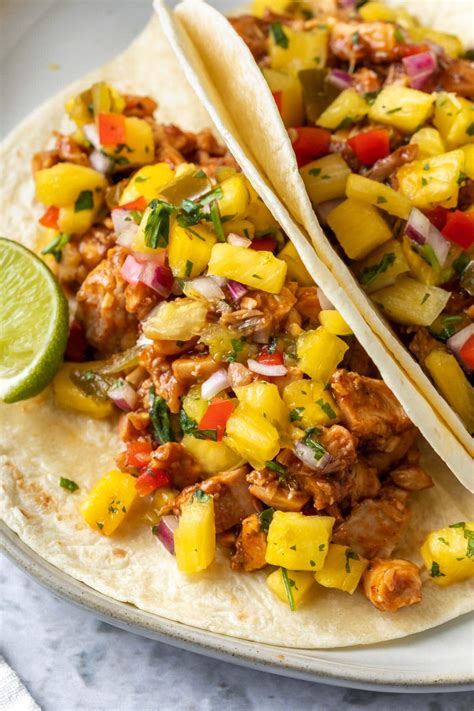 Pineapple BBQ Pulled Chicken Tacos Savory Nothings, 42% OFF