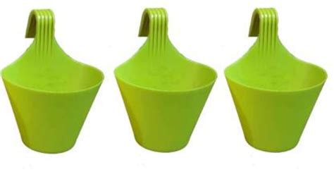 Plastic Hanging Planters for Plants Railing Flower Pots (Multicolour ...