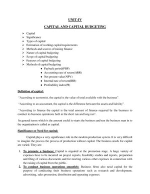 Risk Analysis in Capital Budgeting - LEARNING OUTCOMES RISK ANALYSIS IN ...