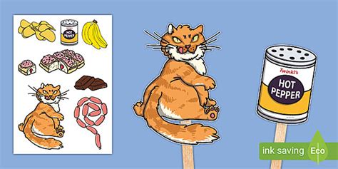 Cat Stick Puppet Cut Outs (teacher made) - Twinkl