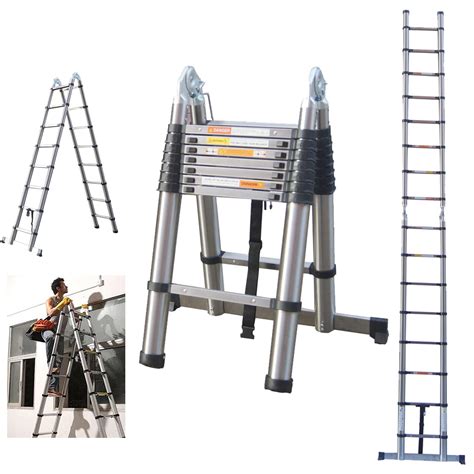 Buy Telescoping Ladder 16 FT Extension Ladder 2-in-1 Telescoping A ...