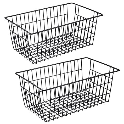 SANNO Wire Storage Freezer Baskets, Large 15.2" Farmhouse Organizer ...