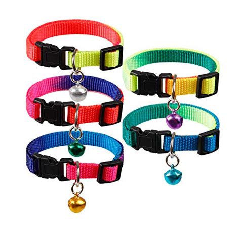 The DDS Store Rainbow Dog Cat Bell Collar Adjustable Outdoor ...
