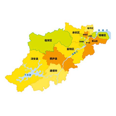 杭州行政区划图：杭州市下辖10个区2个县代管1个县级市_房家网