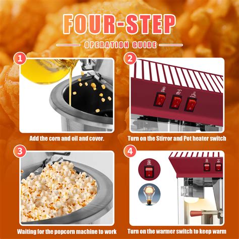 Movie Theater Popcorn Machine 10 oz Kettle, Vintage Countertop Popper ...