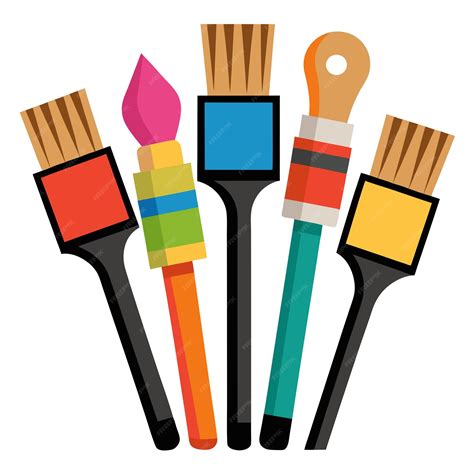 Paint brushes set clip art and Vector Design With a White Background ...