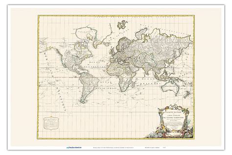 Buy World of The Terrestrial Globe - Vintage Colored Cartographic by ...