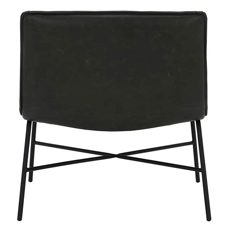 Zoey Faux Leather Accent Chair, Black | At Home