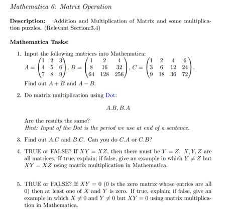 Matrix in Mathematica 的图像结果