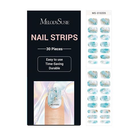 Amazon.com: MelodySusie 30PCS Semi Cured Gel Nail Strips (Seaglass ...