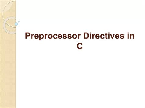 Preprocessor Directives in C 的图像结果