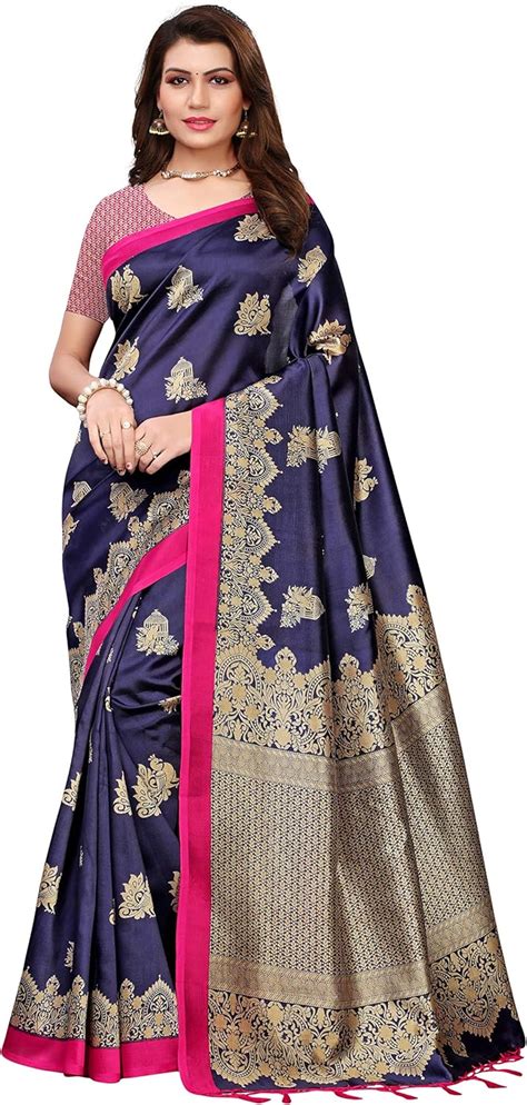 NK Textiles Peacock Bird Print Butta Banarasi Silk Saree with Tassels ...