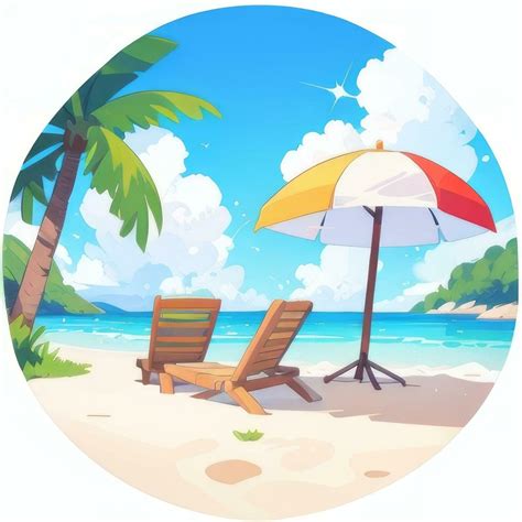 AI generated Summer Vibe Vacation Tropic Icon Clip Art Sticker ...