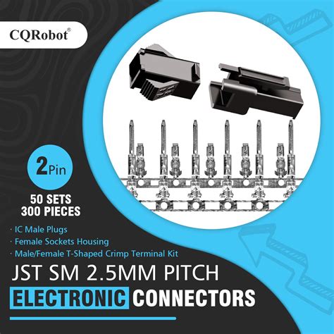 Buy CQRobot JST SM 2.5 mm Pitch 2-Pin Electronic Connector IC Male ...