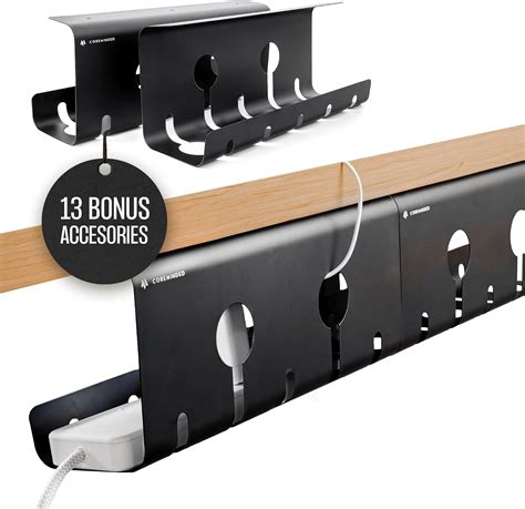 Amazon.com: No-Drill Under Desk Cable Management Tray - 2-Pack Wire ...