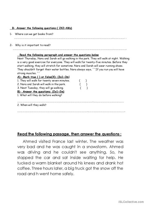 Comprehension Passage Examples 的图像结果