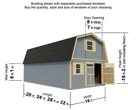 Best Barns Handcrafted Homestead XL 16X20 Wood Barn Kit (Trnsom)